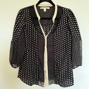 LC Lauren Conrad Polka Dot Blouse L